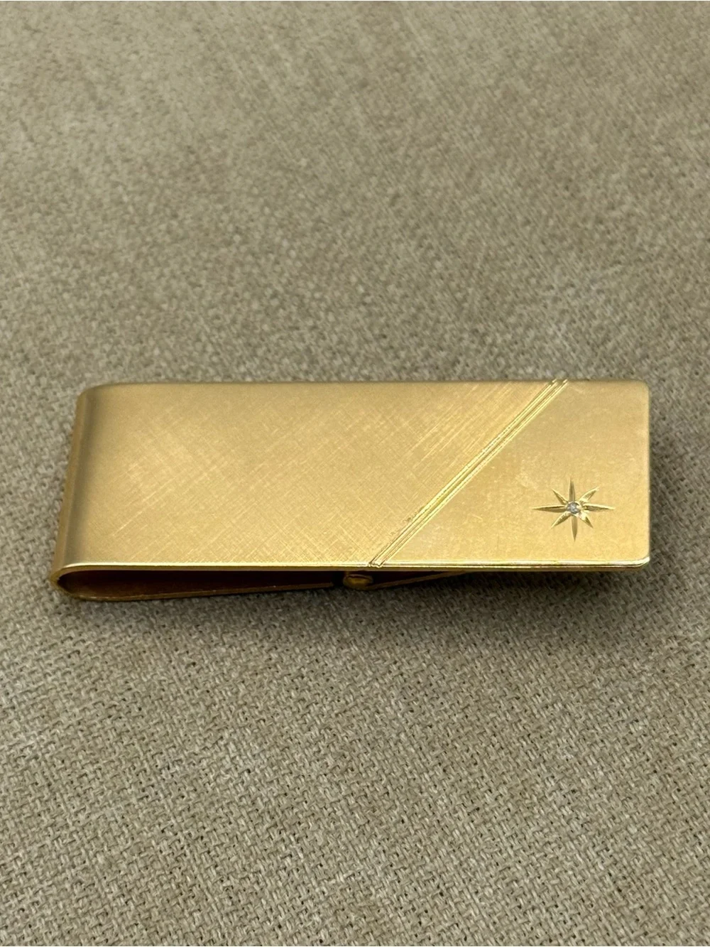 Classic Gold Tone Money Clip with Star Accent